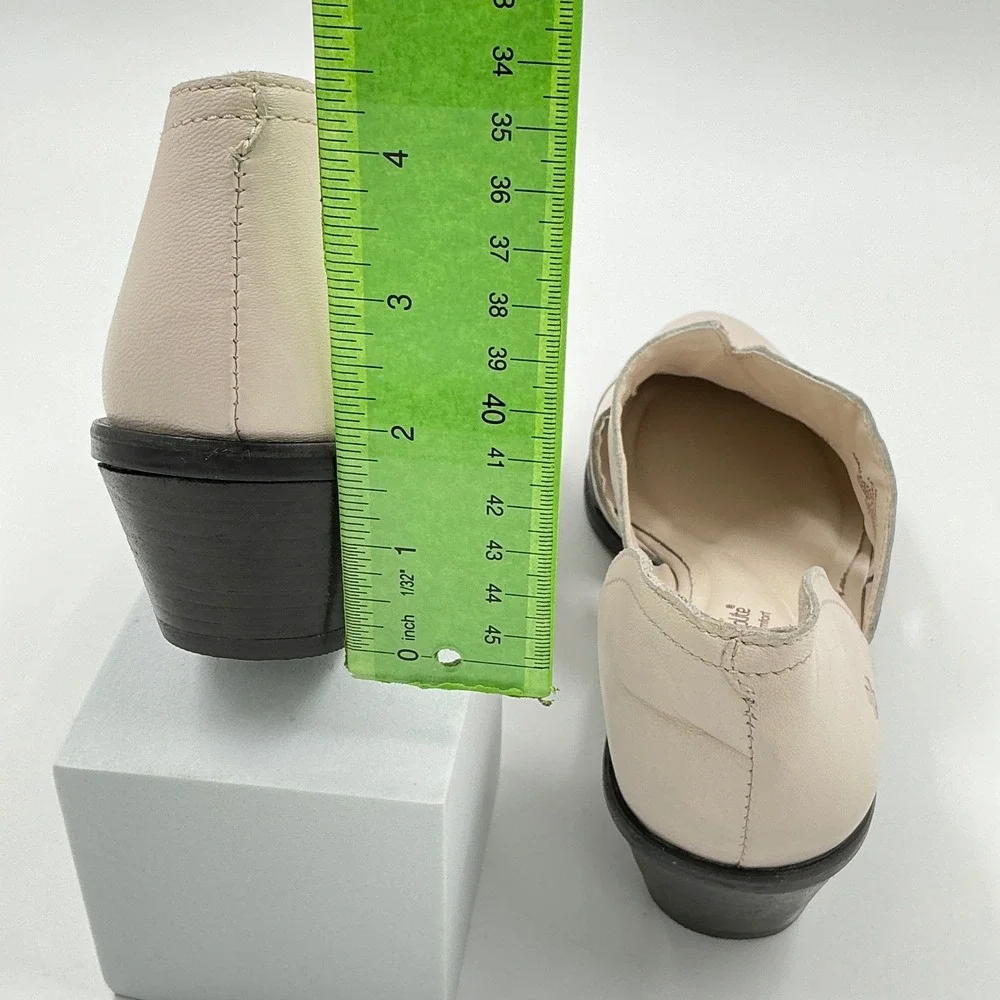 Lucky Brand Size 9 Beige Leather D'Orsay Block Heel Shooties NEW Minnsy $99